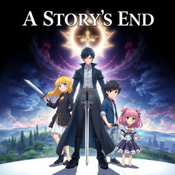 An anime cover featuring multiple intertwined stories about four unique characters, each on their own journey leading to different endings