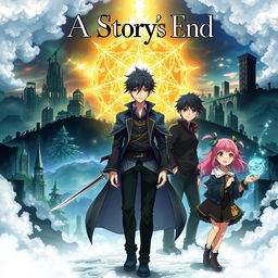 An anime cover featuring multiple intertwined stories about four unique characters, each on their own journey leading to different endings
