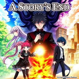 An anime cover showcasing multiple story arcs featuring two male characters and two female characters, each on their own journey leading to individual endings