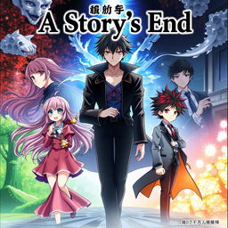 An anime cover showcasing multiple story arcs featuring two male characters and two female characters, each on their own journey leading to individual endings