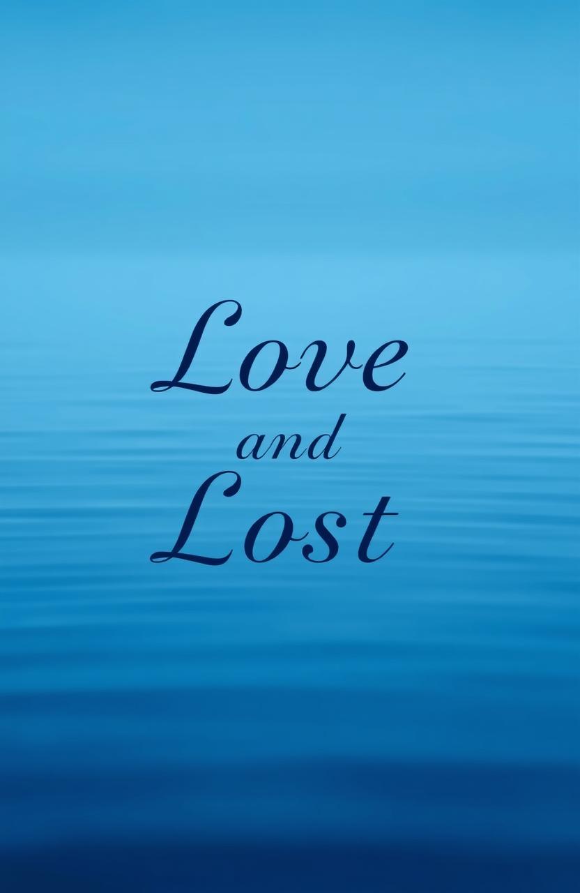 A serene blue background featuring elegant typography of the title 'Love and Lost' in a romantic font