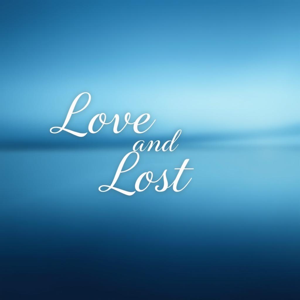 A tranquil blue background showcasing the title 'Love and Lost' in a beautiful and cursive font