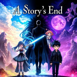 An anime cover showcasing a collection of intertwining storylines featuring two male characters and two female characters, each embarking on their own journeys that lead to unique endings
