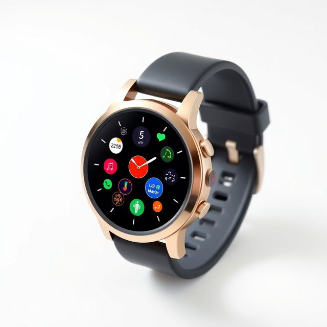 A sleek and modern smart watch displayed on a clean white background