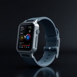 An advanced technology-inspired smart watch showcased prominently against a dark, sleek background