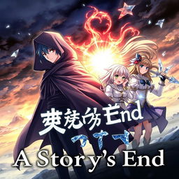 An anime cover that depicts four characters: two guys and two girls, representing multiple intertwined stories
