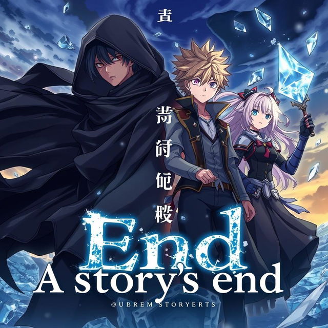 An anime cover that depicts four characters: two guys and two girls, representing multiple intertwined stories