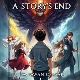 The cover of the book titled 'A Story's End' by Ta'qwan Ceasar, featuring a solitary guy in the middle with his back turned, showcasing an emotionless glance
