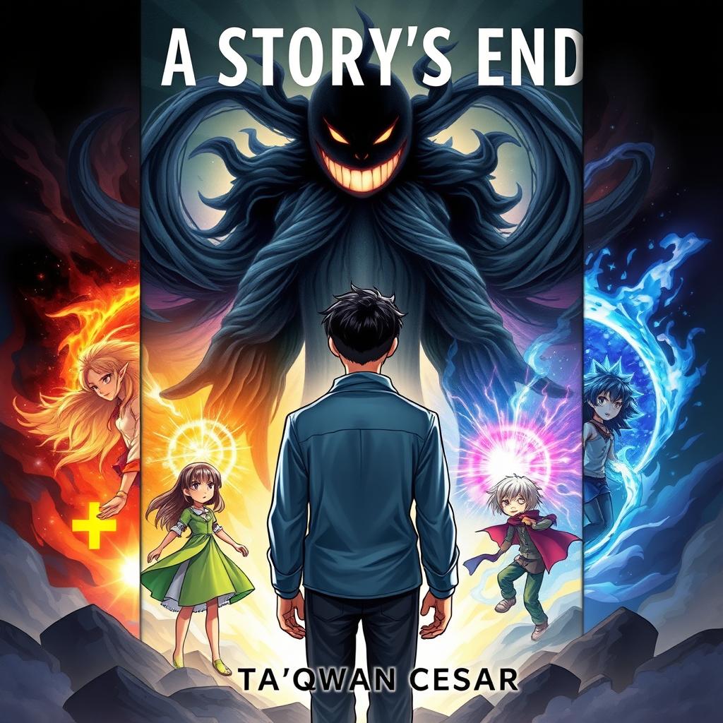 The cover of the book titled 'A Story's End' by Ta'qwan Ceasar, featuring a solitary guy in the middle with his back turned, showcasing an emotionless glance