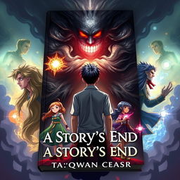 The cover of the book titled 'A Story's End' by Ta'qwan Ceasar, featuring a solitary guy in the middle with his back turned, showcasing an emotionless glance