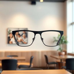 A minimalist design of smart glasses with artificial intelligence, allowing users to access their messages seamlessly
