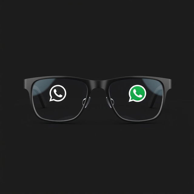 A modern and minimalist design of smart glasses featuring artificial intelligence, specifically designed to access WhatsApp messages effortlessly