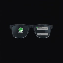 A modern and minimalist design of smart glasses featuring artificial intelligence, specifically designed to access WhatsApp messages effortlessly