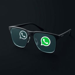 A modern and minimalist design of smart glasses featuring artificial intelligence, specifically designed to access WhatsApp messages effortlessly