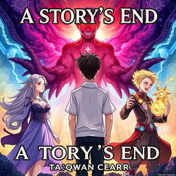 The cover of the book titled 'A Story's End' by Ta'qwan Ceasar, illustrated in a vibrant anime style