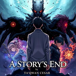 The cover of the book titled 'A Story's End' by Ta'qwan Ceasar, illustrated in a stunning anime style