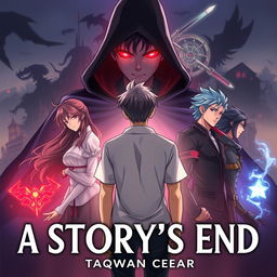 The cover of the book titled 'A Story's End' by Ta'qwan Ceasar, illustrated in an enchanting anime style