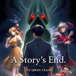 The cover of the book titled 'A Story's End' by Ta'qwan Ceasar, illustrated in an enchanting anime style