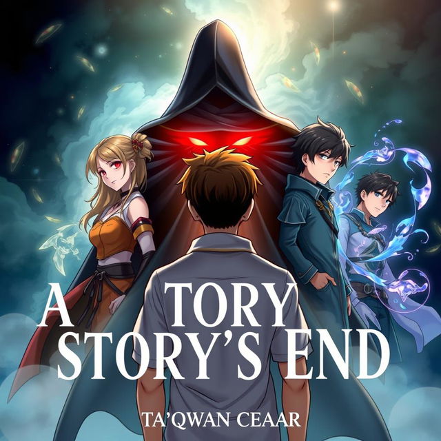 The cover of the book titled 'A Story's End' by Ta'qwan Ceasar, illustrated in an enchanting anime style