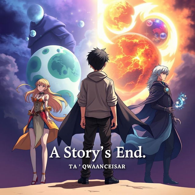 The cover of the book titled 'A Story's End' by Ta'qwan Ceasar, illustrated in an eye-catching anime style