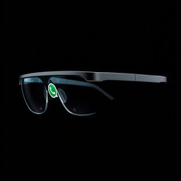 An enhanced design of futuristic yet minimalist smart glasses featuring advanced artificial intelligence, specifically for accessing WhatsApp messages