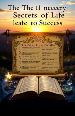A visually engaging representation of the 11 mysterious and unique secrets of life that lead to success