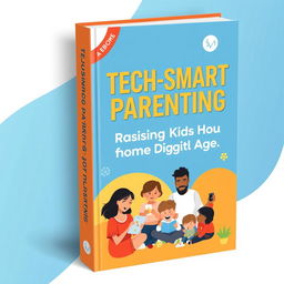 A captivating and modern ebook cover design for a parenting guide titled 'Tech-Smart Parenting: Raising Kids in the Digital Age