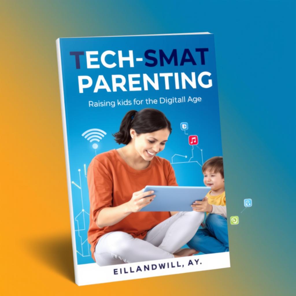 An attractive and modern ebook cover for 'Tech-Smart Parenting: Raising Kids in the Digital Age'