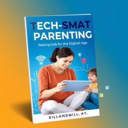 An attractive and modern ebook cover for 'Tech-Smart Parenting: Raising Kids in the Digital Age'