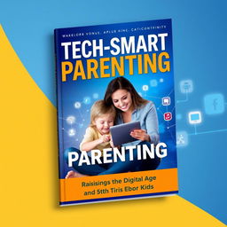 An attractive and modern ebook cover for 'Tech-Smart Parenting: Raising Kids in the Digital Age'