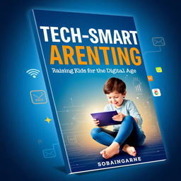An attractive and modern ebook cover for 'Tech-Smart Parenting: Raising Kids in the Digital Age'