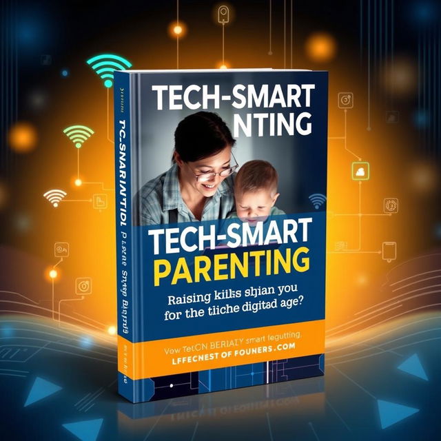 An attractive and modern ebook cover for 'Tech-Smart Parenting: Raising Kids in the Digital Age'