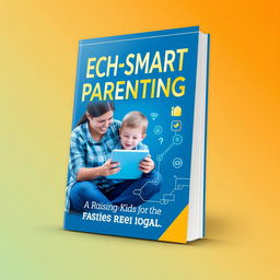 An attractive and modern ebook cover for 'Tech-Smart Parenting: Raising Kids in the Digital Age'