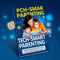 An attractive and modern ebook cover for 'Tech-Smart Parenting: Raising Kids in the Digital Age'