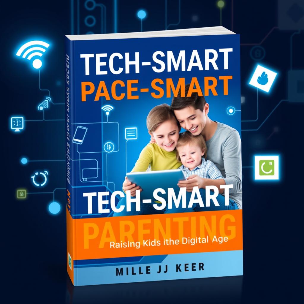 An attractive and modern ebook cover for 'Tech-Smart Parenting: Raising Kids in the Digital Age'