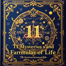 A captivating book cover design for "11 Mysterious and Unique Formulas of Life