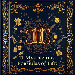 A captivating book cover design for "11 Mysterious and Unique Formulas of Life