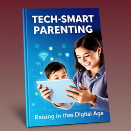 An attractive and modern ebook cover for 'Tech-Smart Parenting: Raising Kids in the Digital Age'