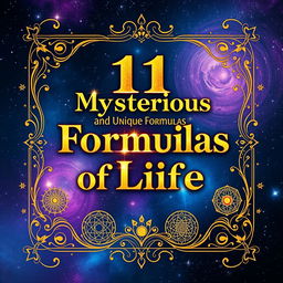 A visually striking long book cover design for "11 Mysterious and Unique Formulas of Life