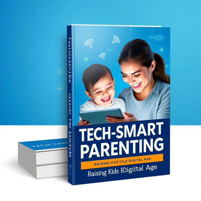 An attractive and modern ebook cover for 'Tech-Smart Parenting: Raising Kids in the Digital Age'