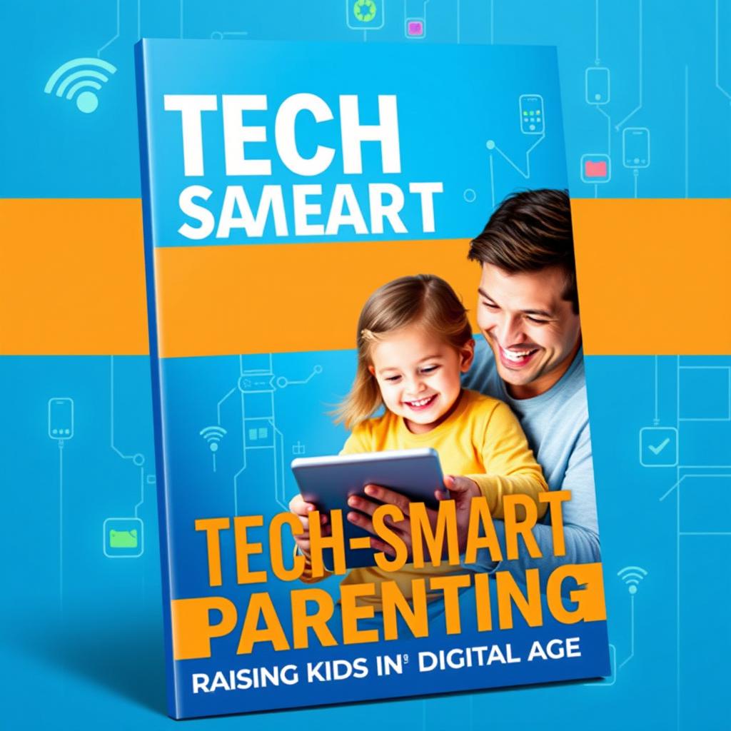 An attractive and modern ebook cover for 'Tech-Smart Parenting: Raising Kids in the Digital Age'