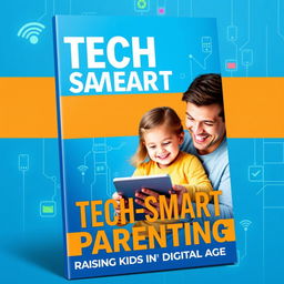 An attractive and modern ebook cover for 'Tech-Smart Parenting: Raising Kids in the Digital Age'