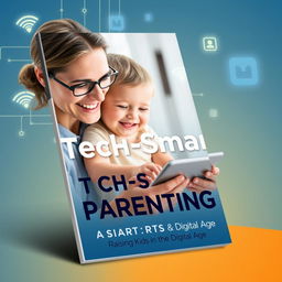 An attractive and modern ebook cover for 'Tech-Smart Parenting: Raising Kids in the Digital Age'