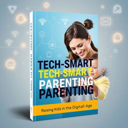 An attractive and modern ebook cover for 'Tech-Smart Parenting: Raising Kids in the Digital Age'
