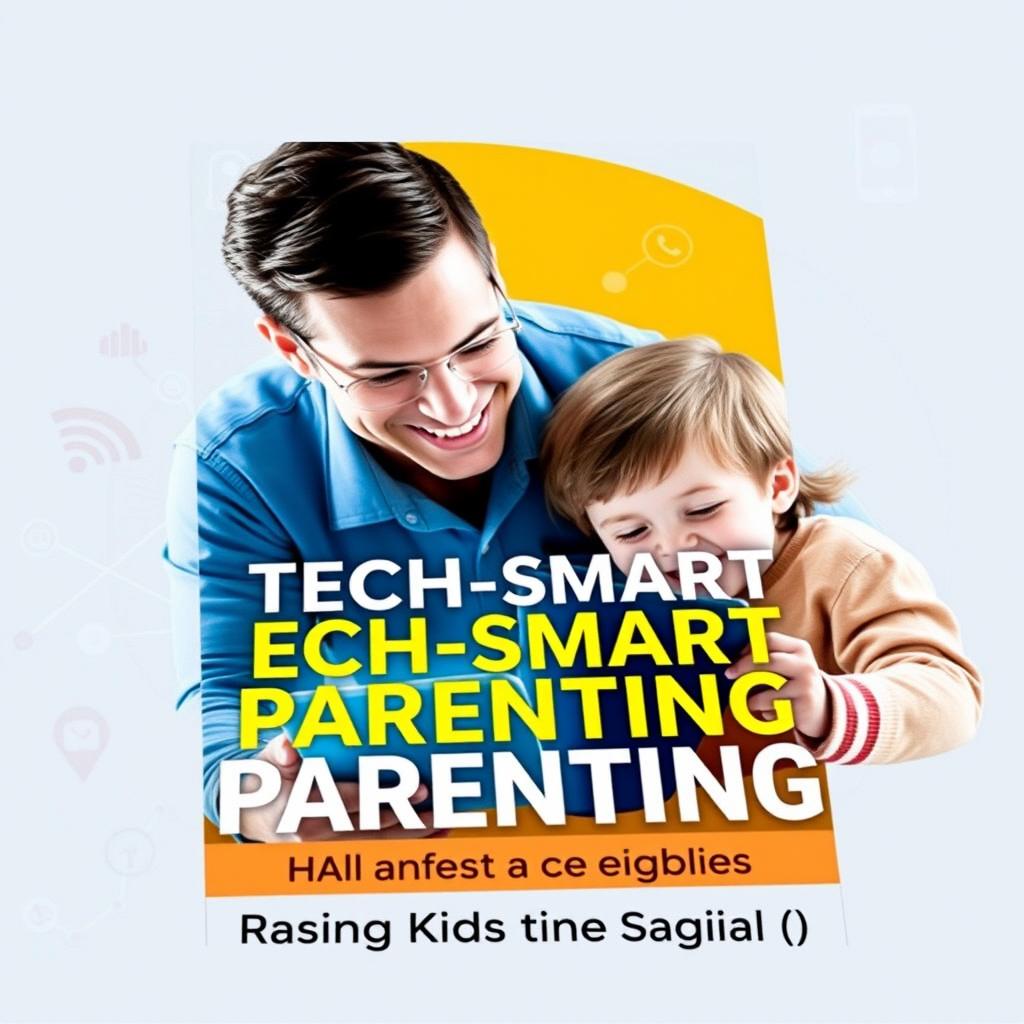 An attractive and modern ebook cover for 'Tech-Smart Parenting: Raising Kids in the Digital Age'