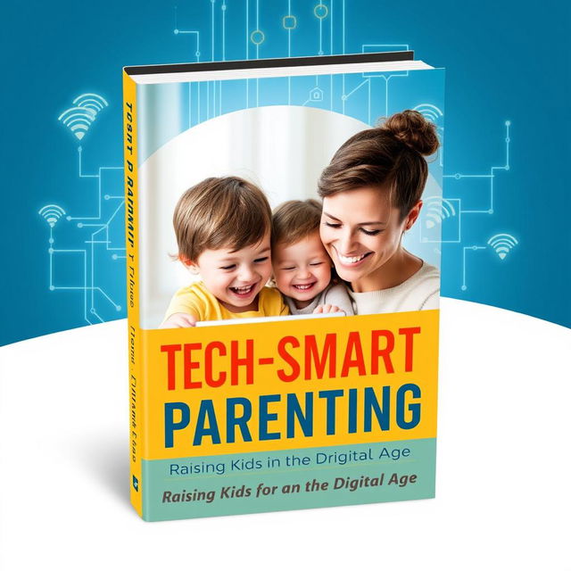 An attractive and modern ebook cover for 'Tech-Smart Parenting: Raising Kids in the Digital Age'