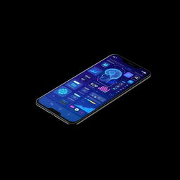 A modern smartphone showcased against a pitch-black background