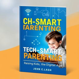 An attractive and modern ebook cover for 'Tech-Smart Parenting: Raising Kids in the Digital Age'