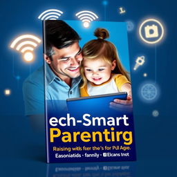 An attractive and modern ebook cover for 'Tech-Smart Parenting: Raising Kids in the Digital Age'