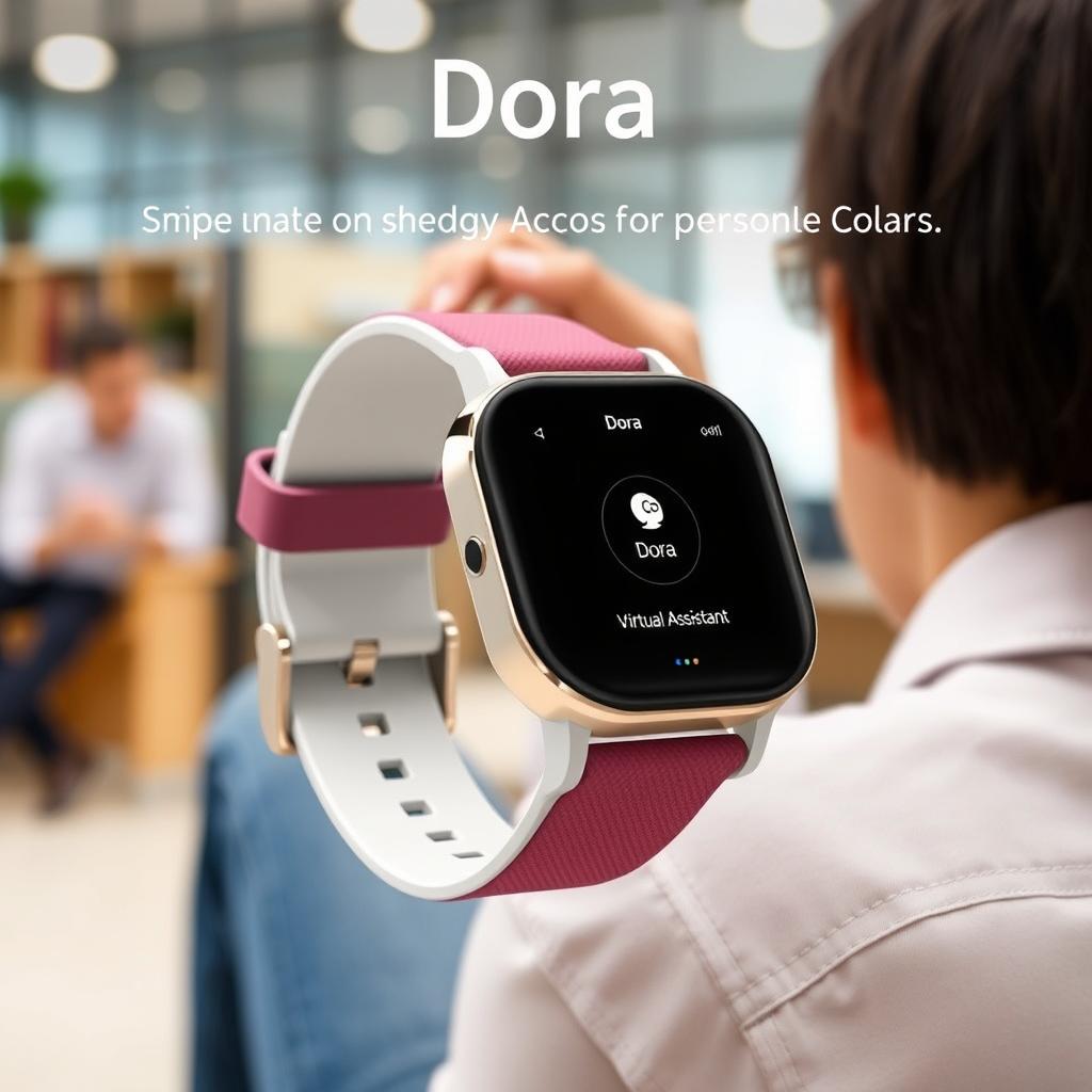 A cutting-edge smart watch named 'Dora', exemplifying sleek technology and modern design